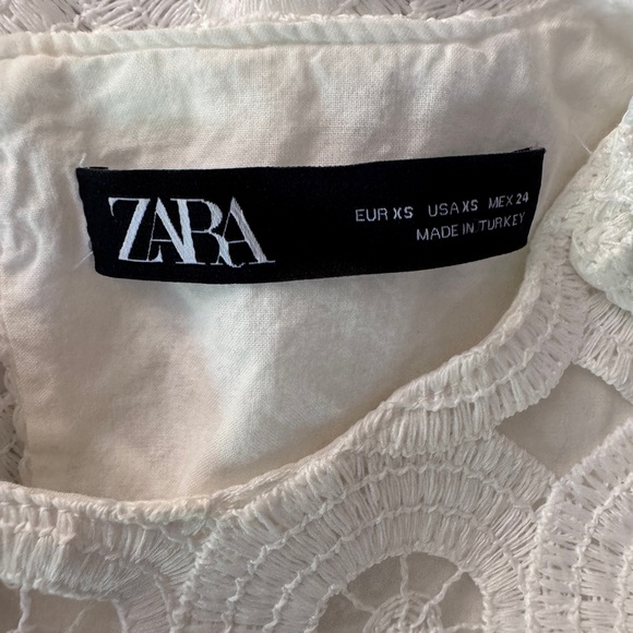 Zara Elegant White Lace Dress XS used - Picture 4 of 10